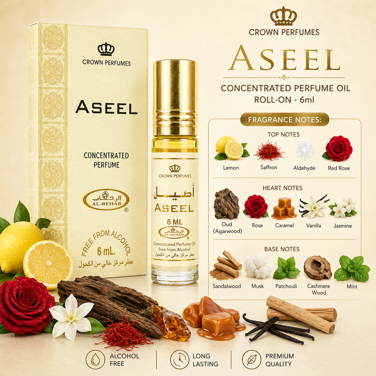 Aseel Roll-on by Al Rehab - 6 ML