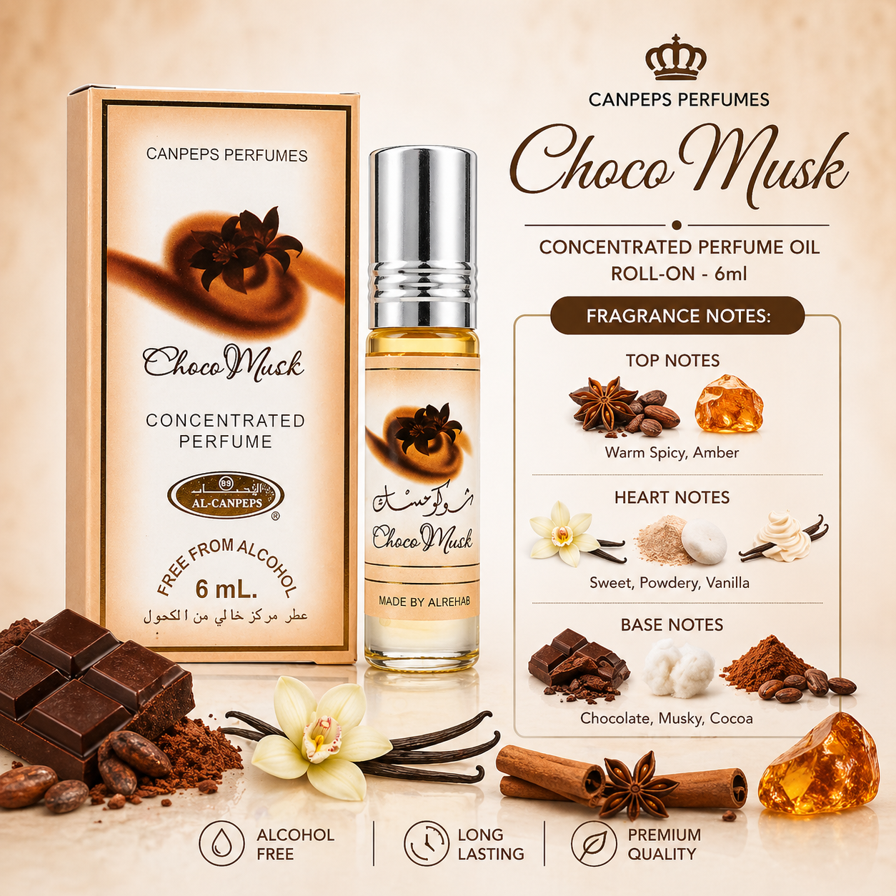 Choco Musk Roll-on by Al Rehab - 6 ML